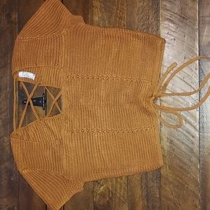 Short sleeved backless knit